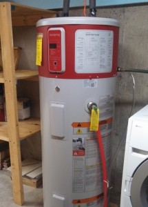 GeoSpring Hybrid Electric Water Heater 1 A Geospring Pro Water Heater installed in a Maine home.